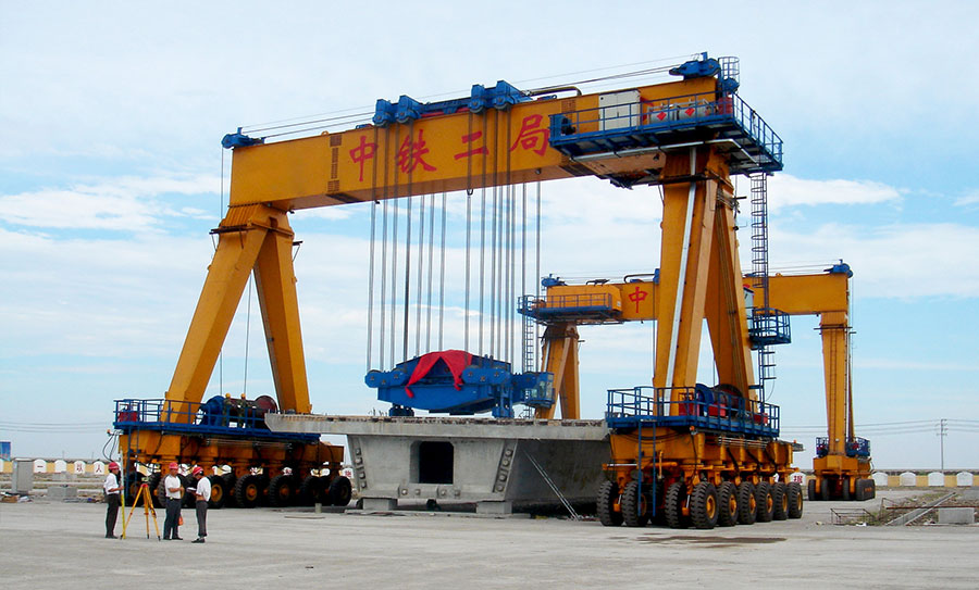 rubber tyred gantry crane for precast concrete handling