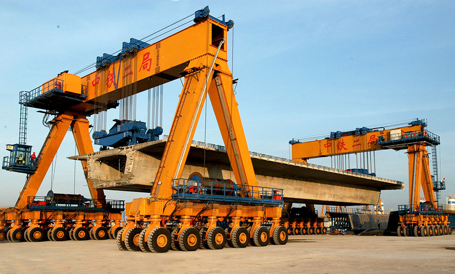 rubber tyred gantry crane for precast concrete yard