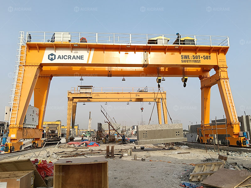 double girder gantry crane for precast concrete handling